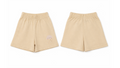Shorts: Premium Cotton Beige "Cloud Hearts" Graphic Loungewear and Playwear