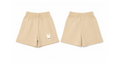Shorts: Premium Cotton Beige "Little Cute" Graphic Casual Essentials and Active Playwear