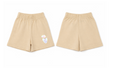 Shorts: Premium Cotton Beige "Hippo Balloon" Graphic Casual Essentials and Active Playwear