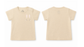 Short-Sleeve T-Shirt: Premium Cotton Beige "Bunny Ears" Graphic Casual Essentials and Active Playwear