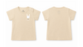 Short-Sleeve T-Shirt: Premium Cotton Beige "Little Cute" Graphic Casual Essentials and Active Playwear