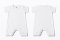 Full Length BodySuit (Romper) Premium Cotton White Solid Minimalist Casual Essentials and Active Playwear