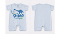 Full Length BodySuit (Romper): Premium Cotton Blue "Dino Party" Graphic Casual Essentials and Active Playwear