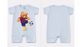 Full Length BodySuit (Romper): Premium Cotton Blue "Bear" Graphic Casual Essentials and Active Playwear