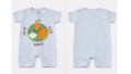 Full Length BodySuit (Romper): Premium Cotton Blue "Jalebi" Graphic Casual Essentials and Active Playwear