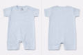 Full Length BodySuit (Romper): Premium Cotton Blue Solid Minimalist Casual Essentials and Active Playwear