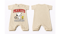 Full Length BodySuit Romper: Premium Cotton Jersey Beige "Peanuts Champions" Graphic Casual Essentials