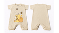 Full Length BodySuit Romper: Premium Cotton Jersey Beige "Honey Bee" Graphic Casual Essentials