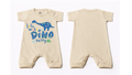 Full Length BodySuit Romper: Premium Cotton Jersey Beige "Dino Party" Graphic Casual Essentials