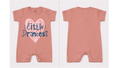 Full Length BodySuit Romper: Premium Cotton Jersey Dusty Rose "Little Princess" Graphic Casual Essentials