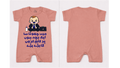 Full Length BodySuit Romper: Premium Cotton Jersey Dusty Rose "Chota Bacha Ghousla" Graphic Casual Essentials