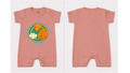 Full Length BodySuit Romper: Premium Cotton Jersey Dusty Rose "Ladoo Ghousla" Graphic Casual Essentials