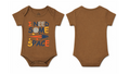 Short-Sleeve BodySuit: Premium Cotton Brown "Space" Graphic Casual Essentials and Active Playwear